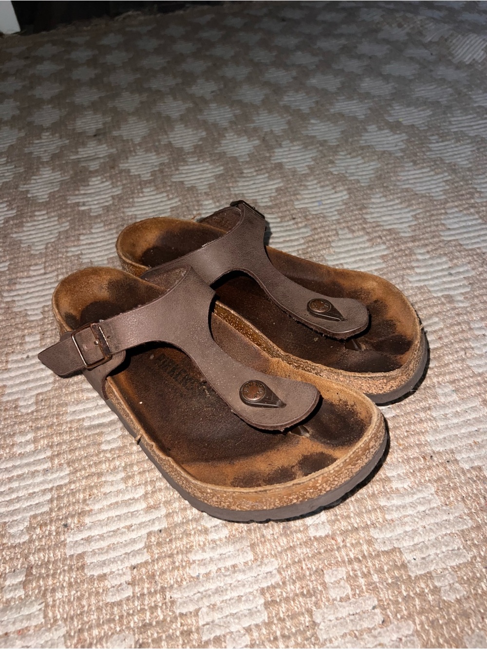 Birkenstock Brown Leather Gizeh Sandals